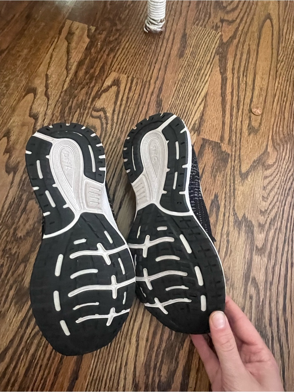Black Womens Running Sneakers with White Accents - Picture 3 of 5